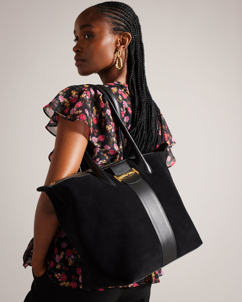 EDALA-Bags-Suede Equestrian Tote Bag- Ted Baker Romania